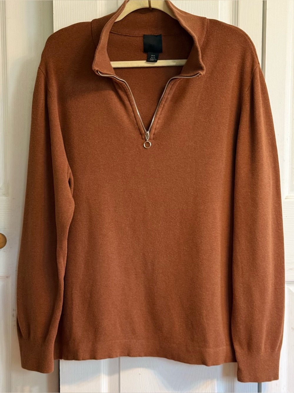H&M Men's Quarter-Zip Pullover Sweater - Rust XL